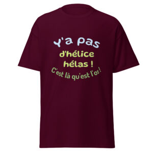 T-shirt « y’a pas d’hélice hélas, c’est là qu’est l’os »