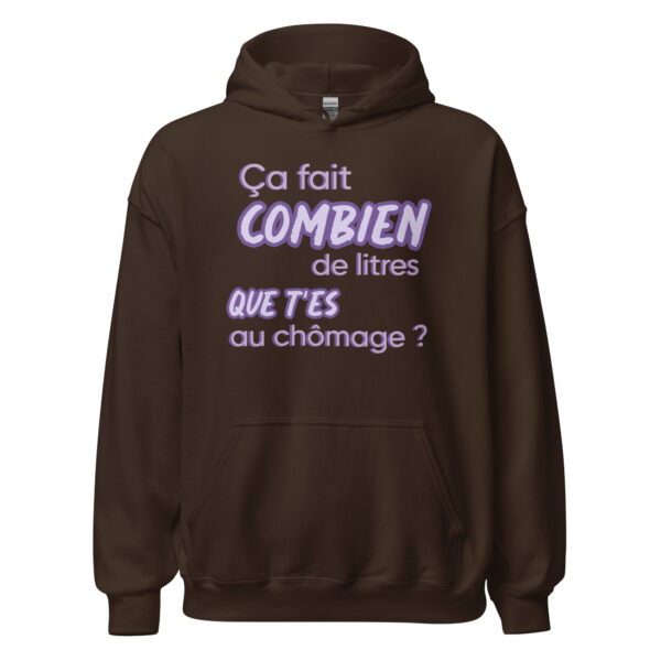 Sweat à capuche "Ça fait combien de litres que t'es au chômage ?" – Image 8