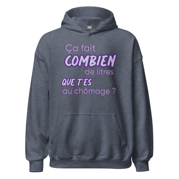 Sweat à capuche "Ça fait combien de litres que t'es au chômage ?" – Image 18