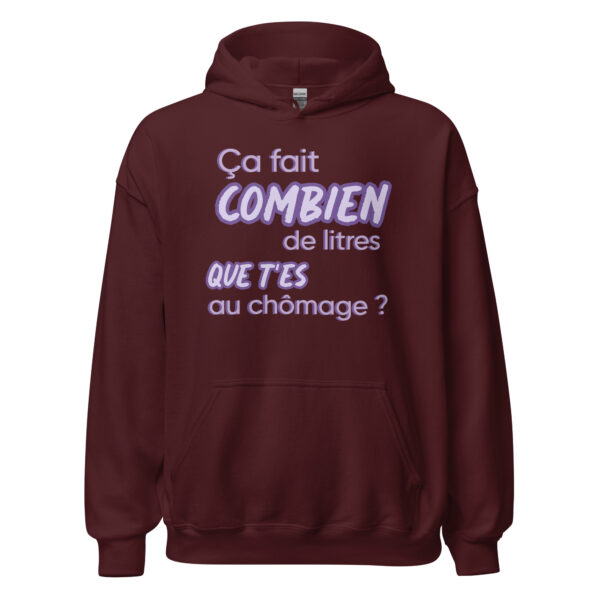 Sweat à capuche "Ça fait combien de litres que t'es au chômage ?" – Image 6