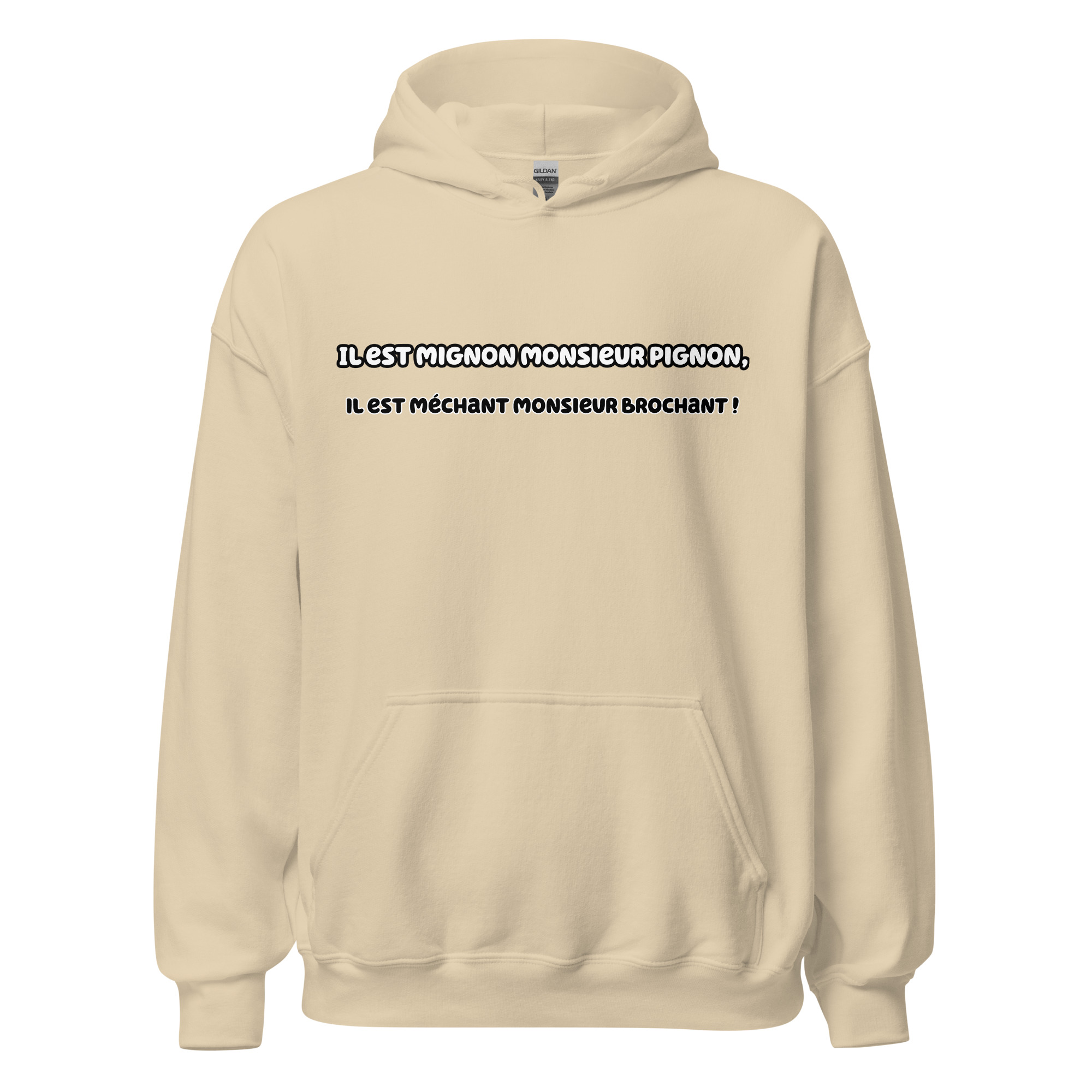 Retrouvez toute la saveur du Dîner de Cons avec cette phrase emblématique qui résume à elle seule l’essence de la comédie ! Ce sweat à capuche, doux et confortable, est parfait pour les fans de répliques mémorables et d’humour subtil. Avec son design moderne et un clin d'œil à l’un des films français les plus drôles, ce sweat saura séduire tous les amoureux de cinéma et de bonne humeur. Un indispensable pour les adeptes de François Pignon et de cette comédie culte !