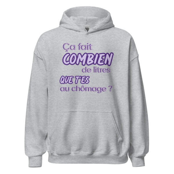 Sweat à capuche "Ça fait combien de litres que t'es au chômage ?" – Image 24